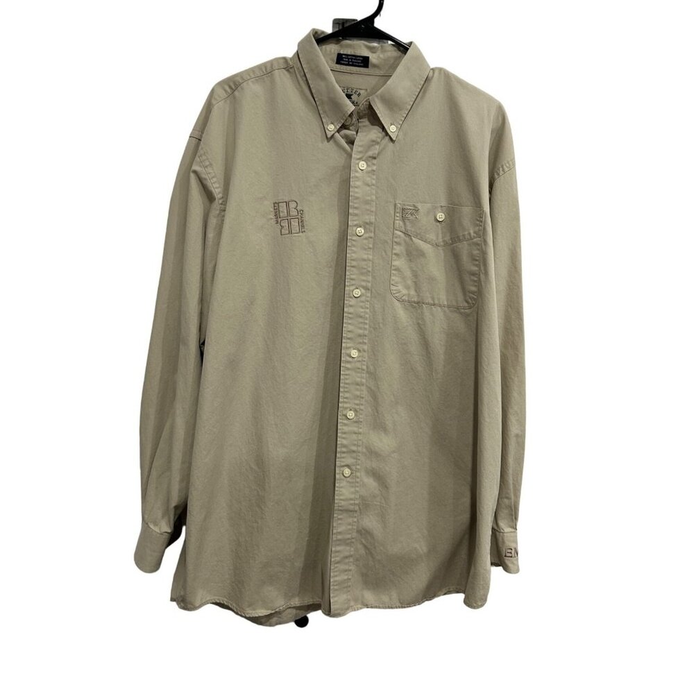 Cutter & Buck Mens Tan Button-Up Shirt Cotton Sz XL